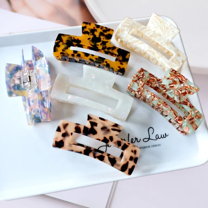 Wholesale 10.5 cm 10cm Large Jumbo Women Girl Big Hair Accessories Clamp Acid Acetate Claw Clips Hair Claws for Thick Hair