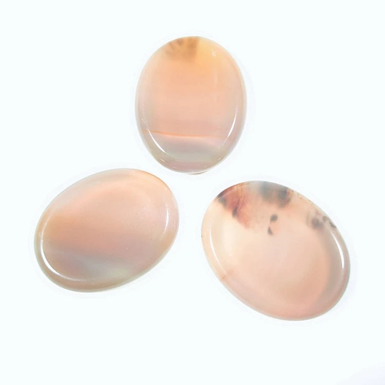DIY Wholesale Natural Gemstone Pocket Stone Amethyst Rose Quartz Tiger Eye Palm Stone Gray Agate Worry Stone for Healing