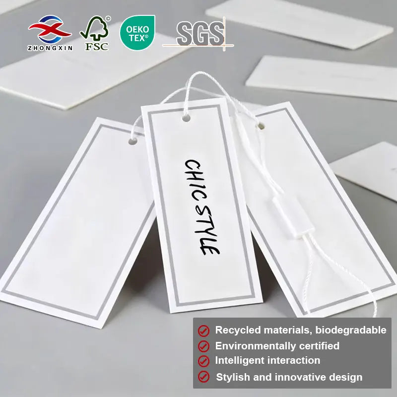 Best Quality Clothing Labels Custom Cotton Cloth for Clothing Custom hang Tag String Loop Custom Labels for Clothing Brand