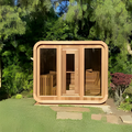 Cube Electric 6KW Solid Wood Outdoor Sauna for 4 Modern Design Wet Steam Canadian Red Cedar for Villas
