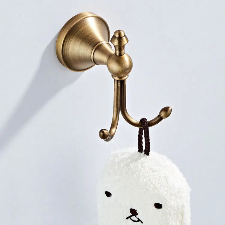 Hook Brass European Pastoral Antique Coat Hook American Retro Bathroom Hardware Pendant Single Hook Towel TR0019