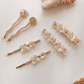 MIO Wholesale Handmade Pearl Side Hair Clip Simple Flower Alloy Hairpin Rhinestone Duckbill Clip Women Hair Barrette Accessories