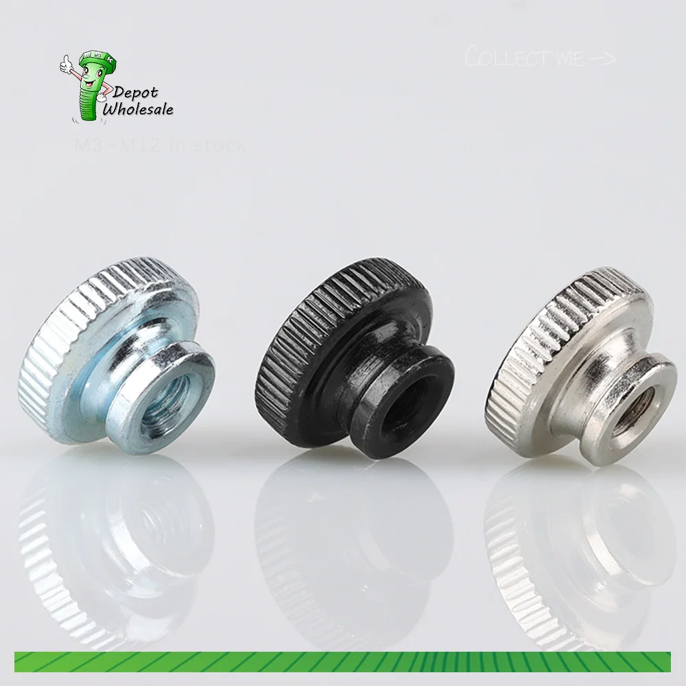 Wholesale Galvanized Knurled Thumb Nuts M3 M4 M5 M6 M8 M10 M12 Round Knobs with Collar Knurl Thumb Nuts