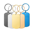 Square Shape Keyring Making Blank Brand Tags Metal Jewelry DIY LOGO Name Souvenir Gift Laser Engraved Stainless Steel Keychain