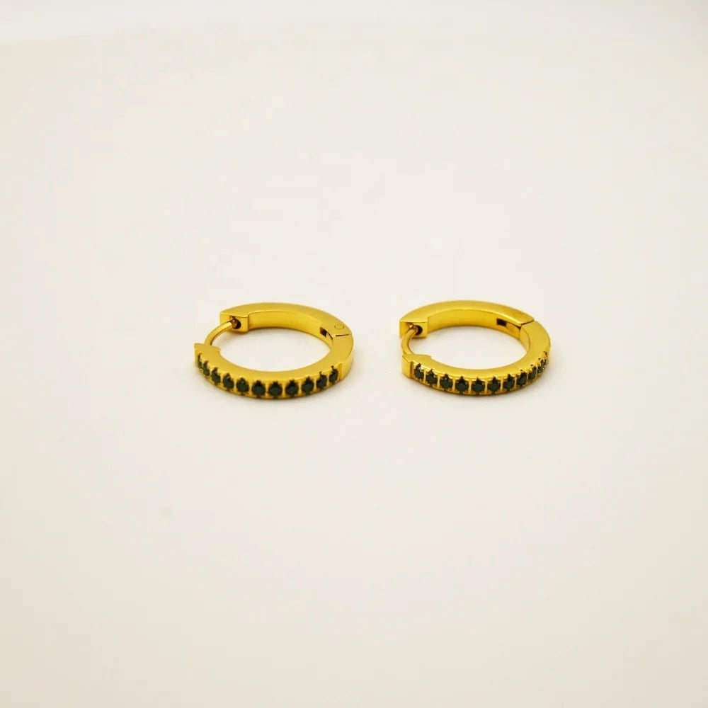 Wholesale Luxury 316 Stainless Steel Earrings for Women Gold Plated with Inset Grade Cubic Zircon for Wedding