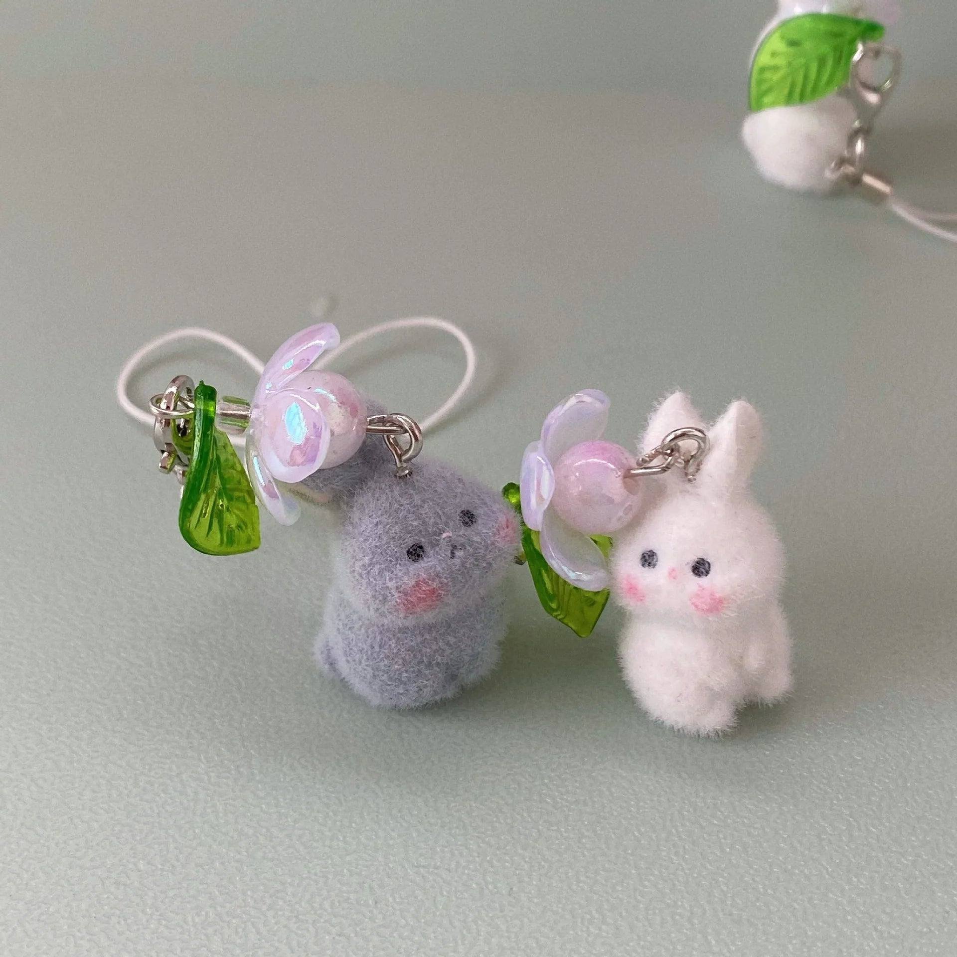 Hot Selling New Rabbit Plush Animal Keychain Versatile Resin Phone Chain Jewelry Bag Pendant Cute Accessories for Fashion Style