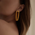 Dazan New Autumn INS 18k Gold Plated Hypoallergenic Stainless Steel Boho Gothic Chain Style Mixed Earrings Elegant OL Jewelry