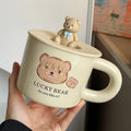 Korea Personalize Cartoon Lovely Bear Ceramic Coffee Cups Mugs Creative Custom Logo 3D Fat Bear Ceramic Mug