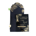 Classic Black Bronzed Acrylic Wedding Invitation with One Color Foil Printing Velvet Wedding Invitations Envelope Outside
