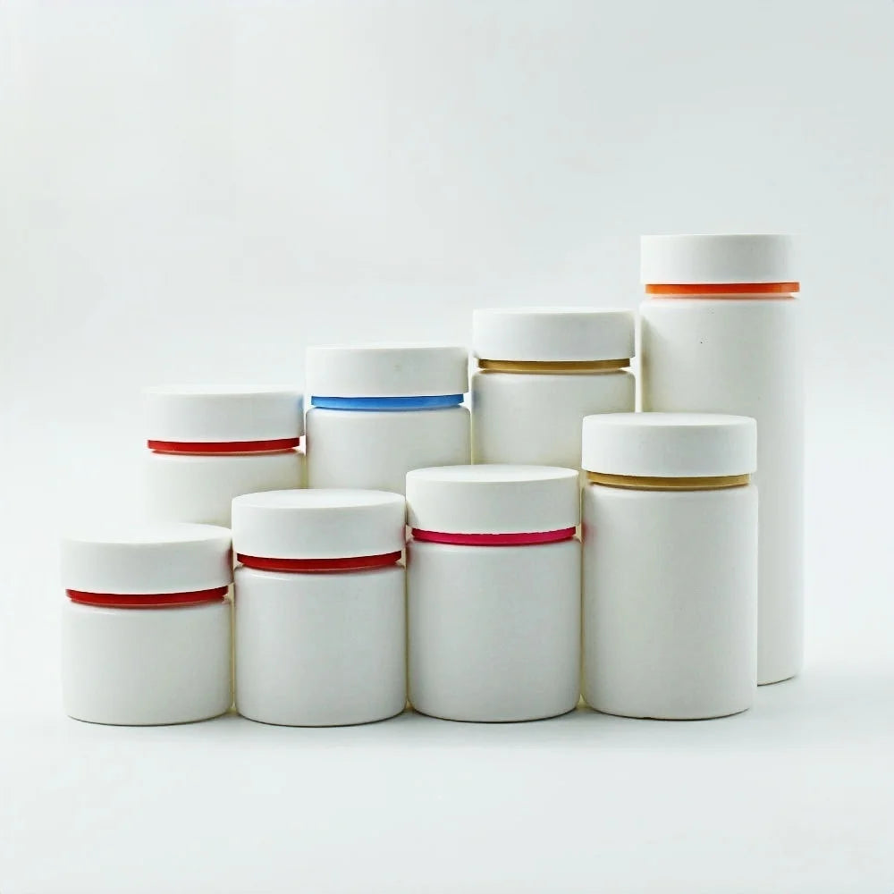 Wholesale HDPE Plastic Pill Bottle Vitamin Capsule Container Food Grade Medicine Supplement Tablet Packaging Wide Mouth