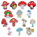 Cartoon Mushroom Embroidery Handmade Iron on Mushroom Patches