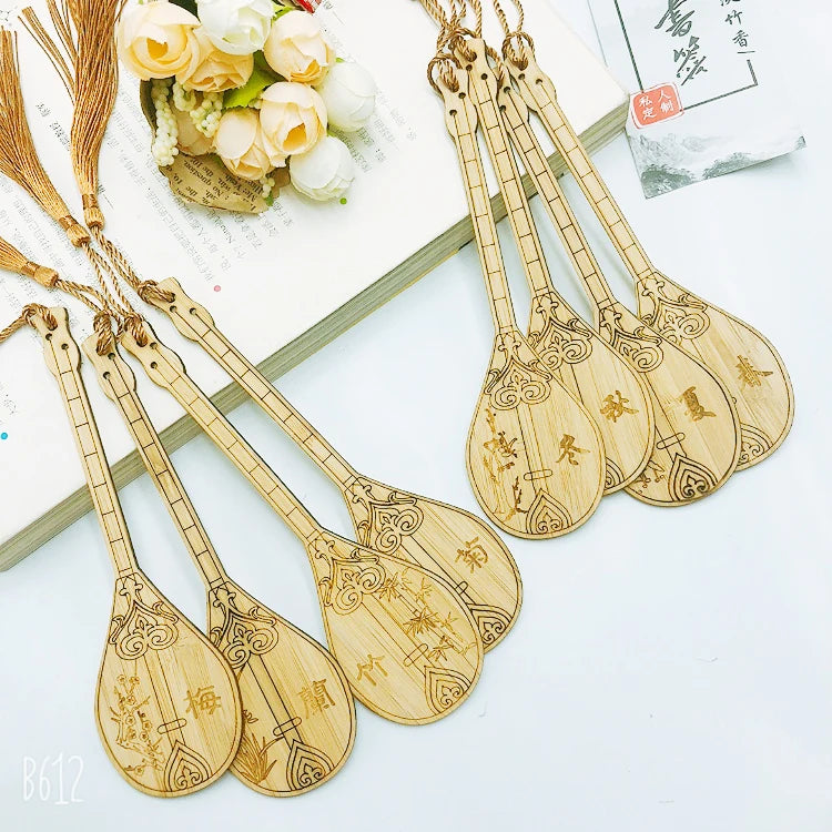 Custom Laser Carved Bamboo Bookmark Eco-Friendly Promotional Love Style Personalized Customizable QYBAMBOO Brand OEM/ODM
