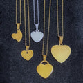 Personalized Engraving Heart Necklace Stainless Steel Minimalist Name Heart Pendant18k Gold Puffy Heart Necklace for Women