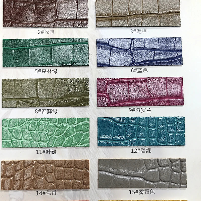 1.0MM Wax Surface Crocodile Textured Dull Color Vinyl Synthetic Leather