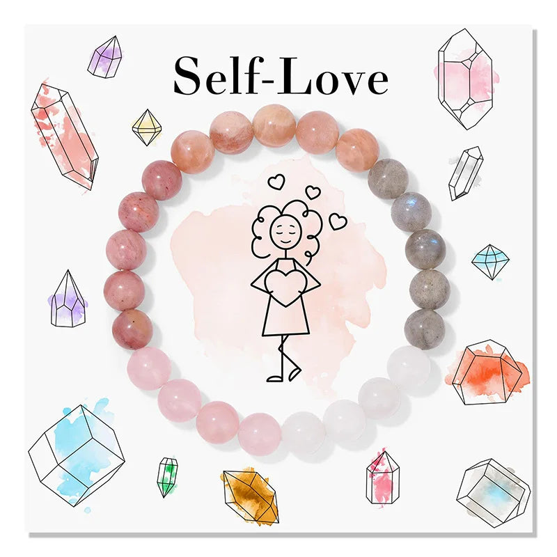 Wholesale Fashion Natural Healing Crystal Natural Stone Beaded Laxation Anxierty Yoga Bracelet Good Luck Jewelry for Women MegaBDM