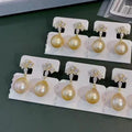 E2170 9-10mm DIY Natural Freshwater Pearl Charm Earrings Mounting Accessory 925 Sterling Silver Gold Plated  Jewelry for Women
