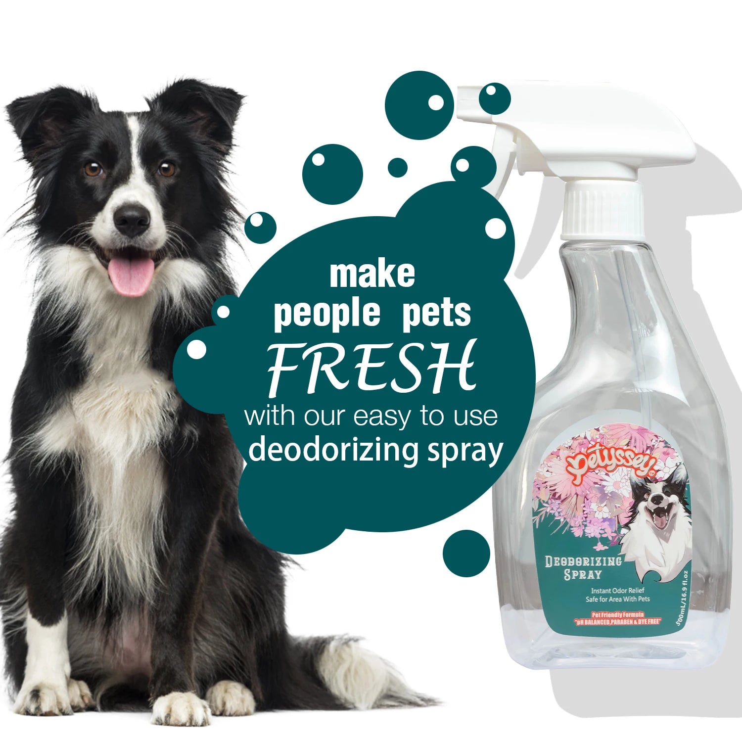 Private Label Pet Deodorizer Spray Dog Odor Eliminator for Pets & Home Long Lasting Fresh Natural Formula Safe for All Pets
