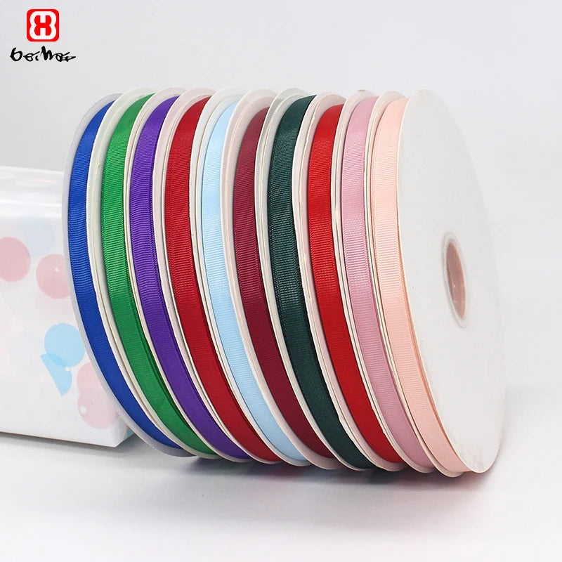 Factory Wholesale Polyester Grosgrain Ribbons Roll 10 mm Solid Color Polyester Grosgrain Ribbon Roll for Wrapping