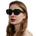 ADE WU STY2233 Fashion Glitter Powder Colorful Sun Glasses Women Trendy Small Frame Sunglasses Designer Polygon Eye Glasses