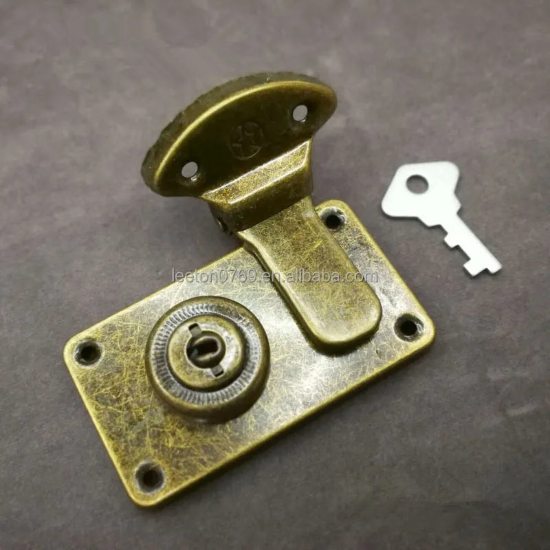 Stock Supply 73 X 61mm Large Size Antique Brass  Wooden Box Lock