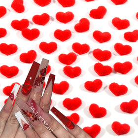 Factory Supplier 3D Resin Heart Nail Charms Love Heart Shaped Nail Art Rhinestones for DIY Nail Decoration