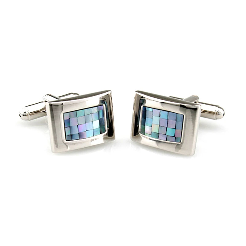Wholesale Colorful Mother Pearl Shell Elegant Cufflinks Custom Mens Suit Shirt Fashion Accessory Wedding Tuxedo Trendy Jewelry