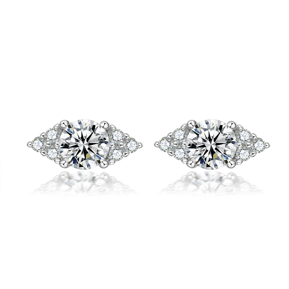 Fashion Minimalist Stud 925 Sterling Silver Diamond Cubic Zirconia Mini Tiny Stud Earrings