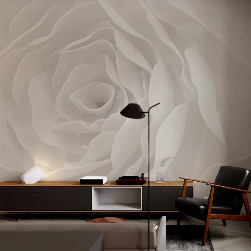 Custom relief solid Rose wallpaper home decor wallpaper 3d mural self adhesive