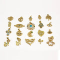 CZ8737 Dainty Mini Little 18k Gold Plated Cute CZ Micro Pave Bear Cat Hamsa Hand Evil Eyes Charm Pendants