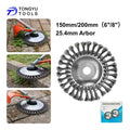 Steel Wire Rotary Brush Cutter Head 6 8 10 Inch Trimmer Wheel for Weed Grass Moss Removal Lawn Garden Driveway Cleaning