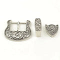 Wholesale 3-Piece Factory-Price Alloy Belt Buckles Concho Belt with Hat Flower Carving in Stock
