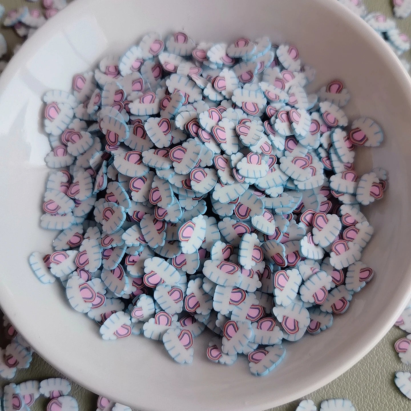 5mm Cloud Rainbow Polymer Clay Slices Soft Pottery Sprinkles for Slime Filling Accessories Decoration DIY Crafts