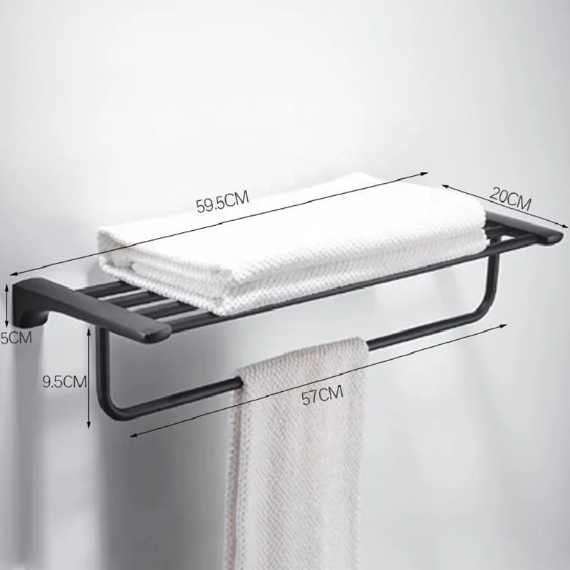 HOMEDEC Simple Design Metal Six-Piece Hotel Bathroom Toiletries Kit with Wall-Mounted Accessories