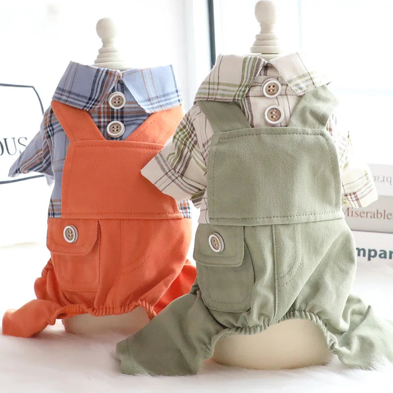 Dog Clothes - Four-Legged Overalls Two-Piece Set Spring/Autumn Thin Collection Wholesale for Small Breed Dogs - Pet Apparel