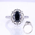 Starsgem Oval Cut Grey Moissanite Wedding Women Ring 10k Gold Gemstone Engagement Rings