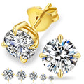 GRA VVS Moissanite 14K Yellow White Gold Plated 925 Sterling Silver Friction Back Lab Created Diamond Stud Earring for Women Men MegaBDM