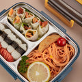 Microwave Safe Durable Silicone 4-Part Single Layer Portable Warmer 304 Stainless Steel Water Heated Lunch Box Dinnerware Set
