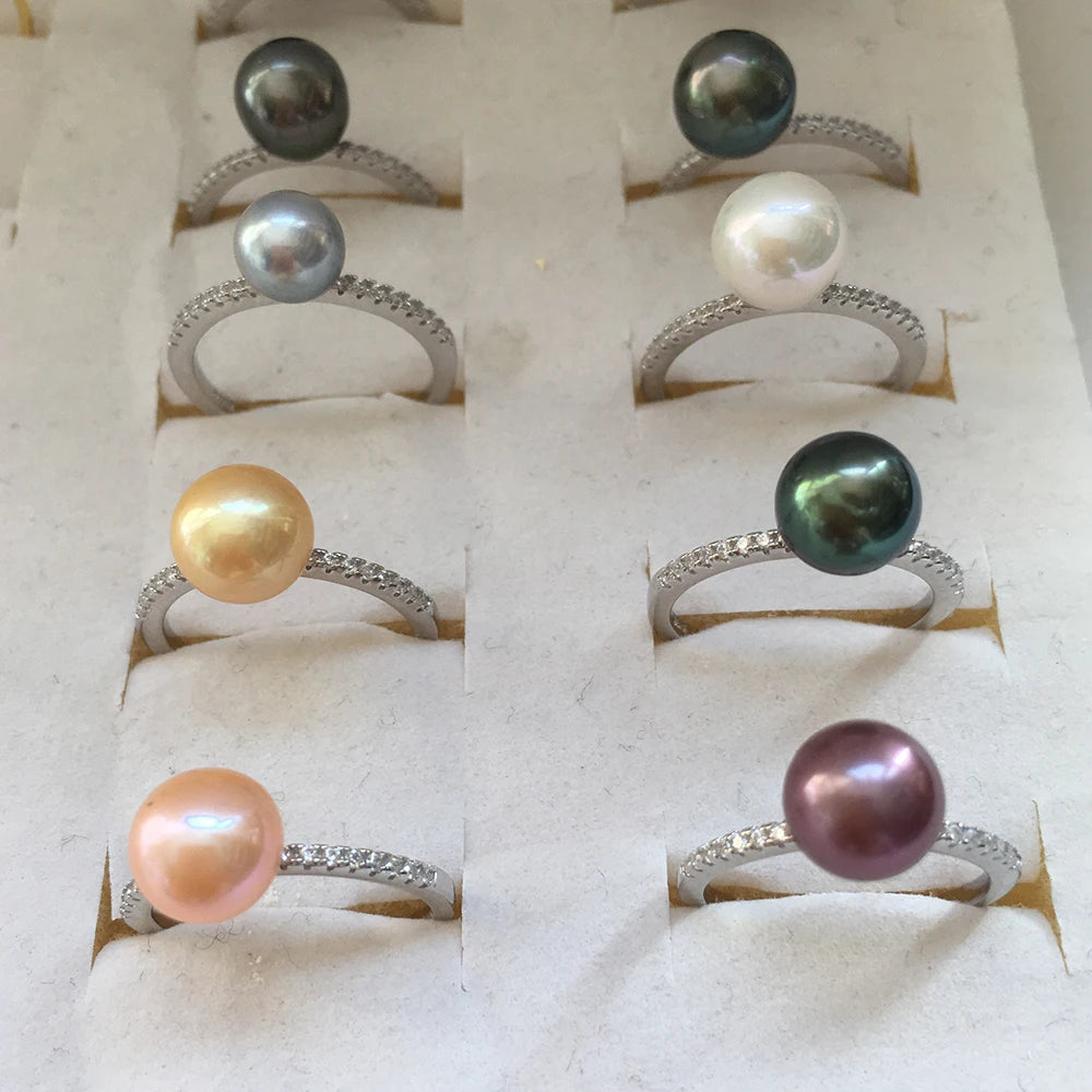 WHOLESALE BULK PRICE 925 Sterling Silver Adjustable DIY RING for Tahitian Pearlakoya Pearl DIY Accessories Silver