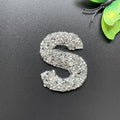 Hot Sale Iron on Hot Pressed Adhesive 5.5cm Tall Crystal Rhinestone Alphabet Letter a to Z Capital Letter Patch
