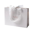 Custom Recyclable White Kraft Paperboard Shopping Bag for Clothing Shoes Socks with Your Own Logo