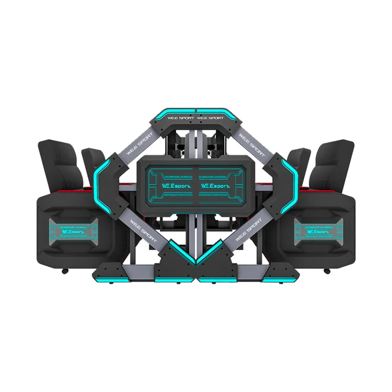 Best Seller WE Diamond Guardrail LED Esports Game Desktop RGB Foldable Metal L-Shape Stainless Steel Gaming Table Customised