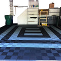 Interlocking PVC Garage Flooring Tiles Warehouse Dalle Slab Rib Floor Mat Graphic Design Solution Capability Made of PP Material