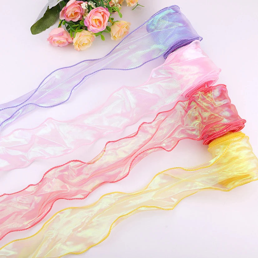 Deepeel RC156 6cm Garment Accessories Handmade Bow Ribbons Clothes Decoration Tapes Lace Fabric