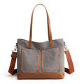 Women Retro Heavy Canvas Shoulder Bag Purse Handbag Large Heavy Cotton Canvas Tote Bag With Outside Pockets