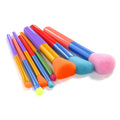 15 Pcs Rainbow Colorful Synthetic Hair Face Powder Blush Brush Set Fan Style Makeup Brush Used with Concealer