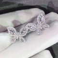 CAOSHI 5A Cubic Zirconia Butterfly Earrings Female Imitated Rhodium Plated Zircon Bridal Wedding Engagement Stud Earrings Women MegaBDM