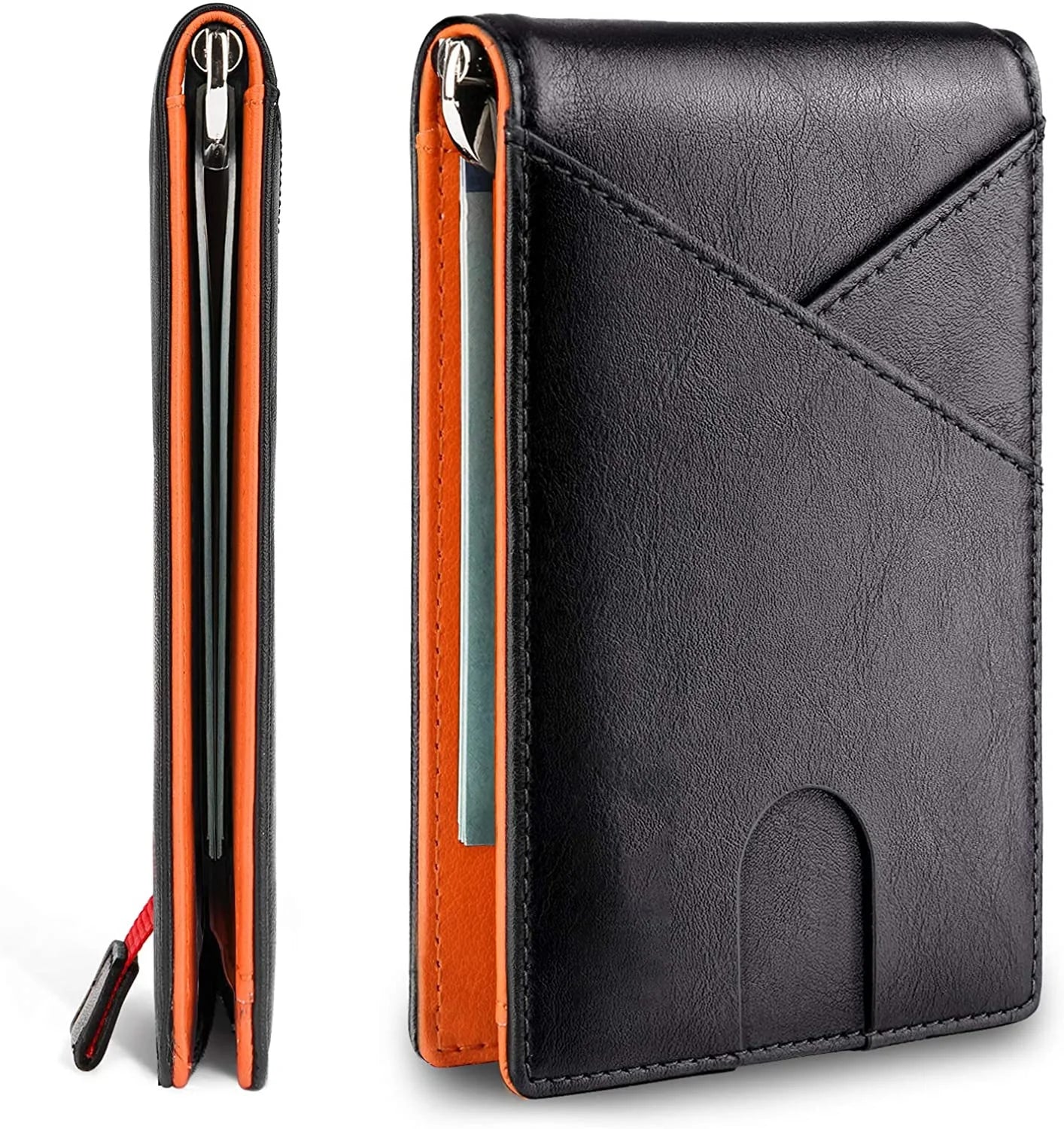 Custom Slim Wallet Bifold RFID Blocking Men Foldable Wallet Minimalist PU Leather Card Holder Wallet for Men with Money Clip