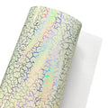 Glow in the Dark Heat Sensitive Embossed Synthetic PU Leather Vinyl Glossy Crack with Velvet Backing Low Temperature Film