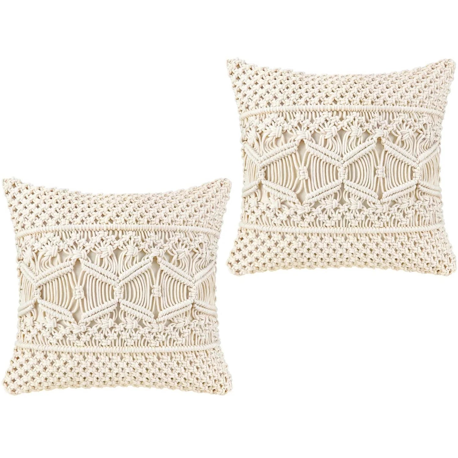 Handmade Macrame Cotton Pillow Cover for Home Decorative Hand Woven Boho Cushion Cover With Tassel Home Decor Pillowcase