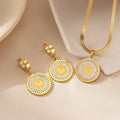 Nabest Waterproof Stainless Steel Cion Portrait Necklace Bracelet Earring Sets 18K Gold Plated Hoop Earrings Jewelry Kit